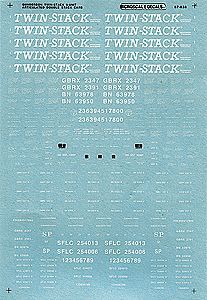 A Line Products 27711 HO Scale Twin-Stack Car Decals -- Twin-Stack (Red Car)