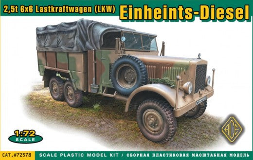 Ace Plastic Models 72578 1/72 German Einheits Diesel 2.5-Ton 6x6 Cargo Truck