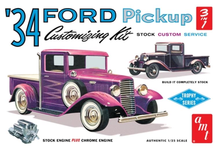 AMT Model Kits 1120 1/25 1934 Ford Customizing Pickup Truck