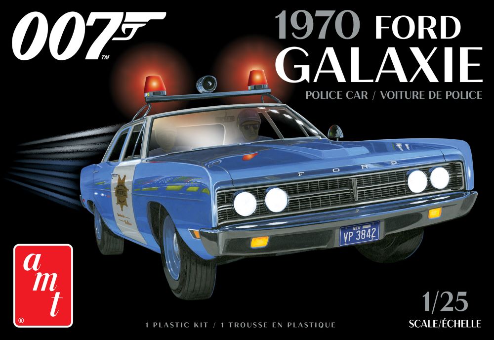 AMT Model Kits 1172 1/25 James Bond 1970 Ford Galaxie Police Car (D)