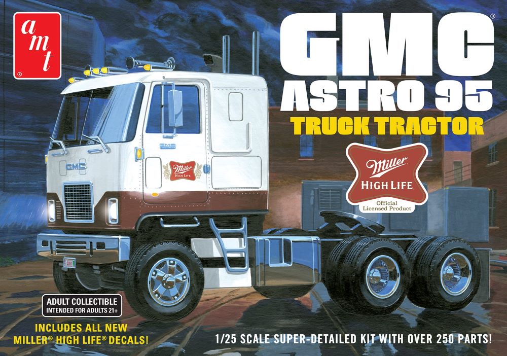 AMT Model Kits 1230 1/25 Miller Beer GMC Astro 95 Semi Tractor Cab