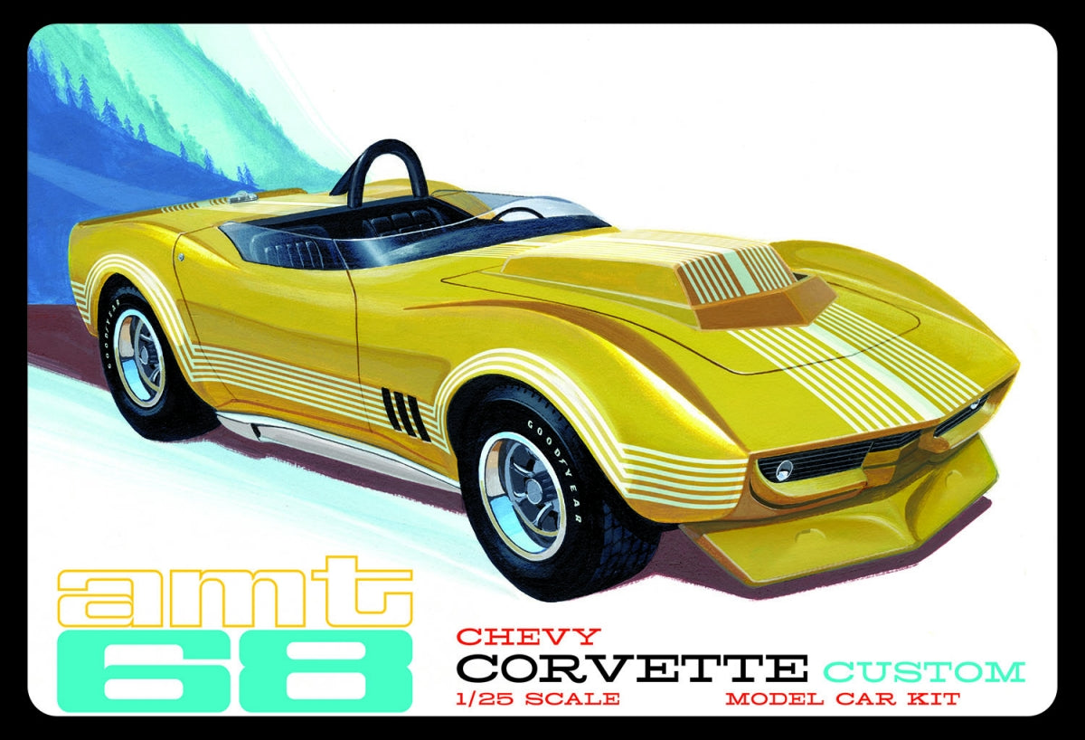 AMT Model Kits 1236 1/25 1968 Chevy Corvette Custom Car (D)
