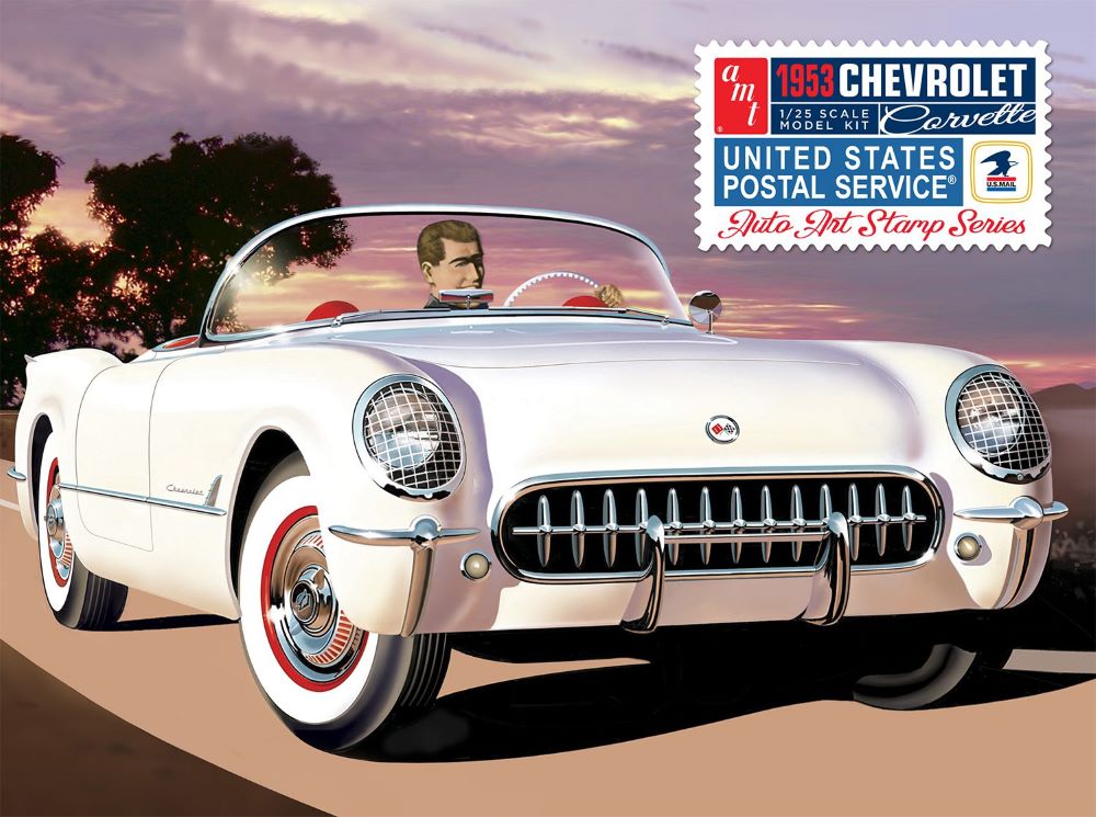 AMT Model Kits 1244 1/25 1953 Chevy Corvette in Collectible Tin (3 Tins Per Box)