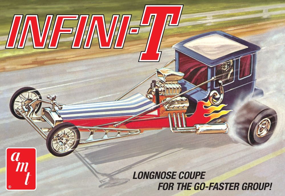 AMT Model Kits 1258 1/25 Infini-T Longnose Vintage Coupe Show Dragster