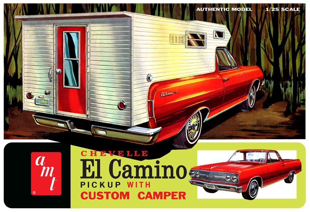 AMT Model Kits 1364 1/25 1965 Chevelle El Camino Pickup w/Custom Camper