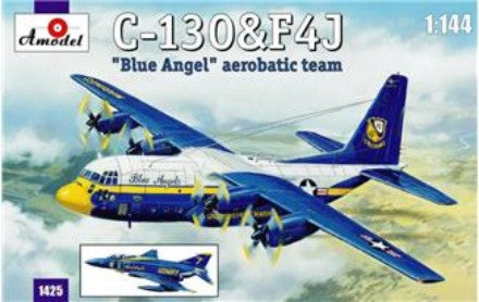 Amodel 1425 1/144 C130 Hercules & F4J Blue Angel Aerobatic Team Aircraft (2 Kits)
