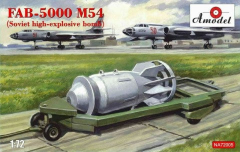 Amodel 72005 1/72 FAB5000 M54 Soviet High-Explosive Bomb w/Trailer