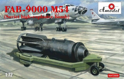 Amodel 72009 1/72 FAB9000 M54 Soviet High-Explosive Bomb w/Trailer
