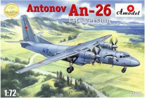Amodel 72118 1/72 Antonov An26 Late Version Russian Military Cargo Aircraft