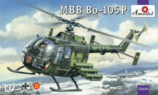 Amodel 72259 1/72 MBB Bo105P Military Helicopter
