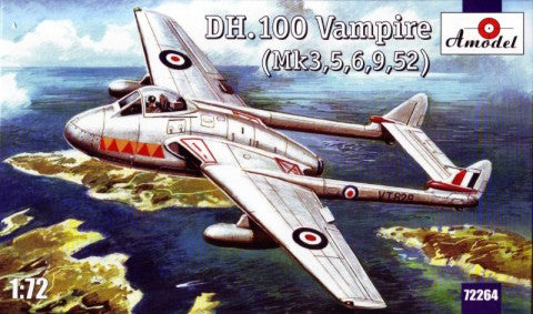 Amodel 72264 1/72 DH100 Vampire Mk 3/5/6/9/52 Aircraft