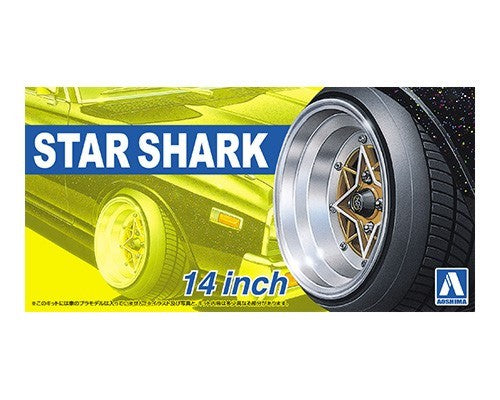 Aoshima 52587 1/24 Star Shark 14" Tire & Wheel Set (4)