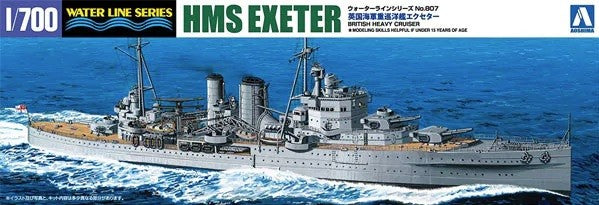 Aoshima 52730 1/700 HMS Exeter Heavy Cruiser Waterline