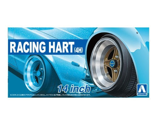Aoshima 53775 1/24 Racing Hart 4H 14" Tire & Wheel Set (4)