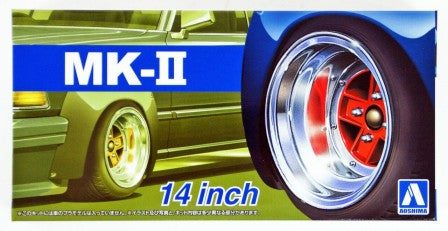 Aoshima 53881 1/24 Mk II 14" Tire & Wheel Set (4)