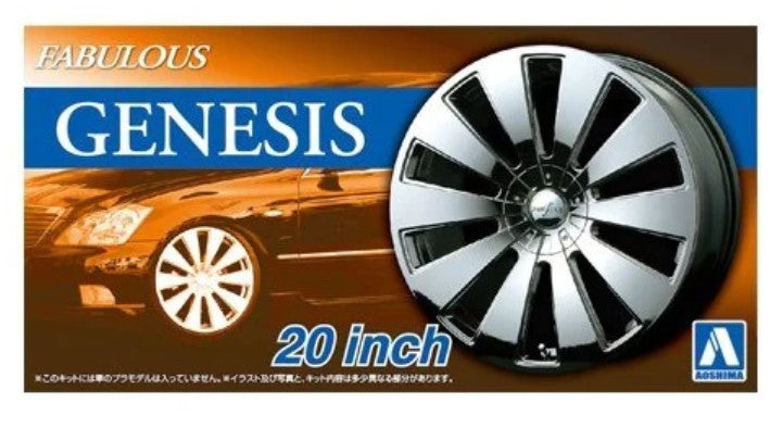 Aoshima 54666 1/24 Fabulous Genesis 20" Tire & Wheel Set (4)