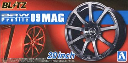 Aoshima 55182 1/24 BRW Profile 09 MAG 20” Tire & Wheel Set (4)