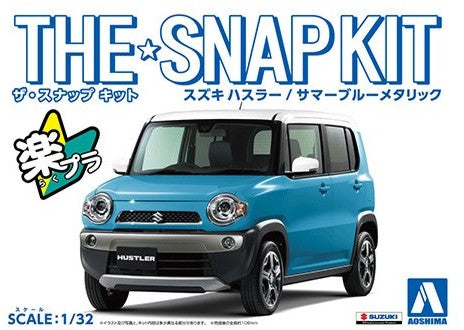 Aoshima 58336 1/32 Suzuki Hustler Car (Snap Molded in Metallic Blue)