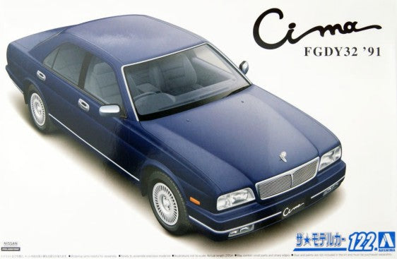 Aoshima 59531 1/24 1991 Nissan CIMA FGDY32 Type III Limited 4-Door Luxury Car