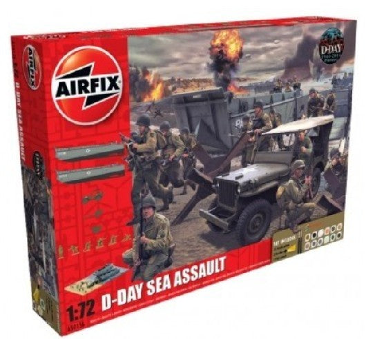 Airfix 50156 1/72 D-Day Sea Assault Gift Set w/Paint & Glue