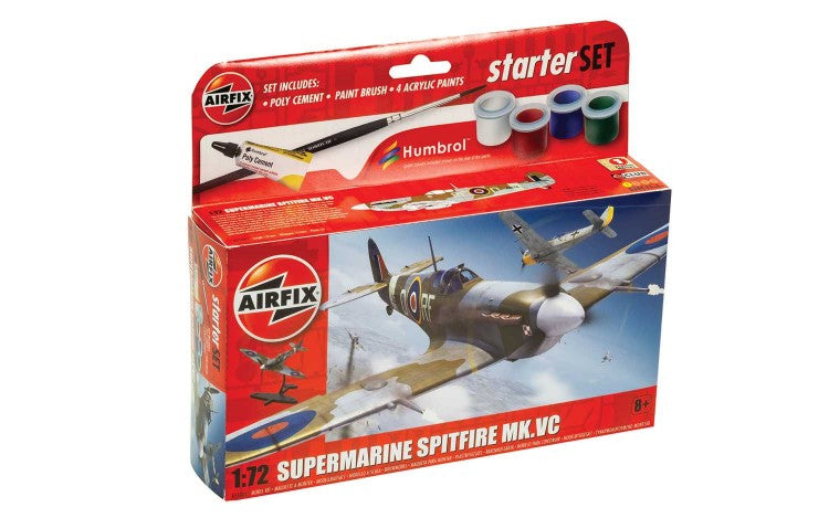 Airfix 55001 1/72 Supermarine Spitfire Mk Vc Small Starter Set w/paint & glue