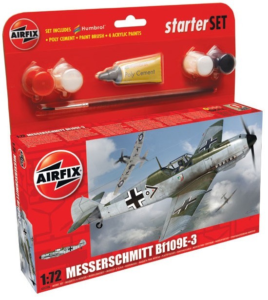 Airfix 55106 1/72 Bf109E3 Fighter Small Starter Set w/paint & glue