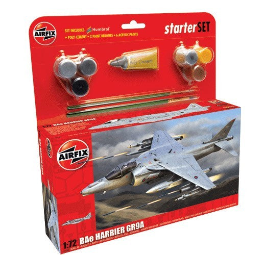 Airfix 55300 1/72 BAE Harrier GR9A Fighter Large Starter Set w/paint & glue
