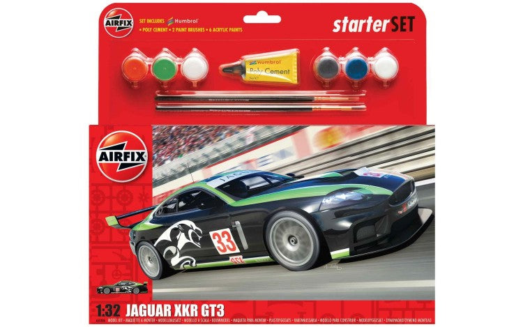 Airfix 55306 1/32 Jaguar XKR GT3 Car Large Starter Set w/paint & glue