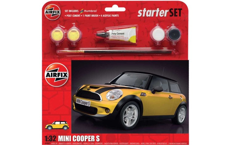 Airfix 55310 1/32 Mini Cooper S Car Large Starter Set w/paint & glue