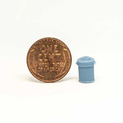 All Scale Miniatures 870846 HO Scale Trash Can with Lid -- pkg(5)