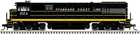 Atlas Model Railroad 10003903 HO Scale GE U30C Phase I - Standard DC - Master(R) Silver -- Seaboard Coast Line 2121 (black, yellow)