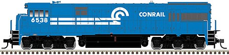 Atlas Model Railroad 10003907 HO Scale GE U30C Phase I - Standard DC - Master(R) Silver -- Conrail 6536 (blue, white)