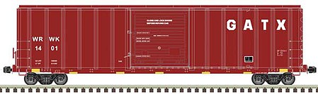 Atlas Model Railroad 20006213 HO Scale FMC 5077 Single-Door Boxcar - Ready to Run -- GATX WRWK 1405 (Boxcar Red, white)