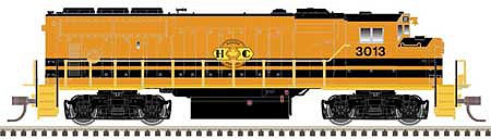 Atlas Model Railroad 40004877 N Scale GMDD GP40-2W - Standard DC - Master(R) Silver -- Huron Central 3010 (orange, black, yellow)