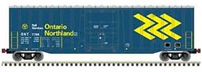 Atlas Model Railroad 50005468 N Scale NSC 5111 50' Plug-Door Boxcar - Ready to Run -- Ontario Northland 7783 (blue, yellow)