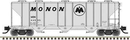 Atlas Model Railroad 50005734 N Scale PS-4000 3-Bay Covered Hopper - Ready to Run - Master(R) -- Monon 440005 (gray, black)
