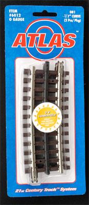 Atlas O 6012 O Scale 21st Century Track System(TM) Nickel Silver Rail w/Brown Ties - 3-Rail -- 1/3 O-81 Curve (For Use With 7.5 Speed Switch)