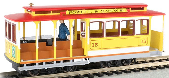 Bachmann 60538 HO Cable Car w/Grip Man Yellow & Red