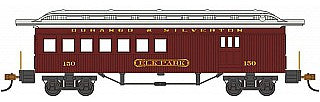 Bachmann 13507 HO Scale 1860 - 1880 Wood Combine - Ready to Run - Silver Series(R) -- Durango & Silverton #150 "Elk Park" (red)