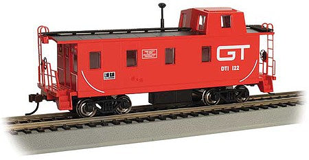Bachmann 14004 HO Scale Slanted Offset-Cupola Caboose - Ready to Run -- Grand Trunk Western #122 (red, black; Noodle GT Logo)