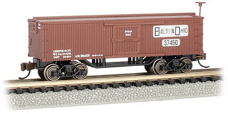 Bachmann 15656 N Scale Old-Time Wood Boxcar - Ready to Run -- Baltimore & Ohio