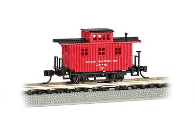 Bachmann 15751 N Scale Old-Time Wood Bobber Caboose - Ready to Run -- Union Pacific #12 (Boxcar Red)