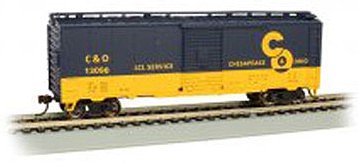 Bachmann 16002 HO Scale Pullman-Standard PS-1 40' Steel Boxcar - Ready to Run - Silver Series(R) -- Chesapeake & Ohio #13098 (blue, yellow; Large C&O Logo, LCL)