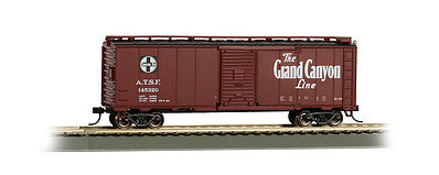 Bachmann 16503 HO Scale 40' Steel Boxcar - Ready to Run -- Atchison, Topeka & Santa Fe (Boxcar Red; Map Scheme, "Grand Canyon Line")