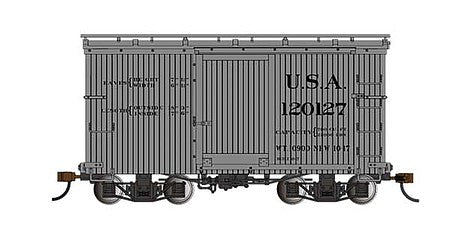 Bachmann 26554 On30 Scale 18' Wood Boxcar with Murphy Roof 2-Pack - Ready to Run - Spectrum(R) -- U.S.A. #120016, 120127 (gray)