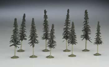Bachmann 32103 N Scale SceneScapes(TM) Layout-Ready Trees -- Conifer Trees 3-4" pkg(9)