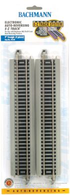 Bachmann 44548 HO Electronic Auto-Reversing 9" Straight Nickel Silver Track (4/Cd)