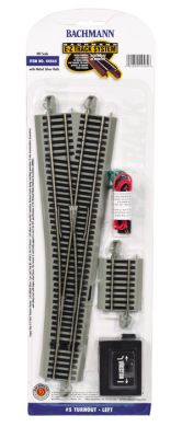 Bachmann 44565 HO #5 Left Hand Switch Nickel Silver Track (1/Cd)