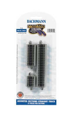 Bachmann 44829 N Assorted Straight Short Sections Nickel Silver Track (2pcs/ea Section)