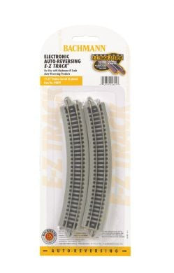 Bachmann 44849 N Electronic Auto-Reversing 11.25" Radius Curved Nickel Silver Track (6/Cd)